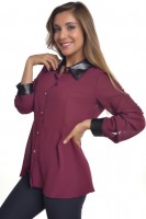 Bluza gaza con detalle cuero